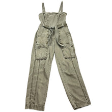 Load image into Gallery viewer, Free People Go West Utility Denim Jumpsuit Women&#39;s Small Green Square Neck Size: Medium
