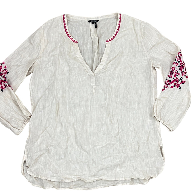 Nic+Zoe White Boho Top Size Medium