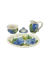 Load image into Gallery viewer, Heather Lane Pottery Hand Painted Hydrangea Florals Sugar Creamer Set 4 Pcs
