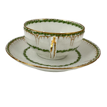 Load image into Gallery viewer, Haviland &amp; Co Limoges Green Garland Tea Cup &amp; Saucer Set of 1
