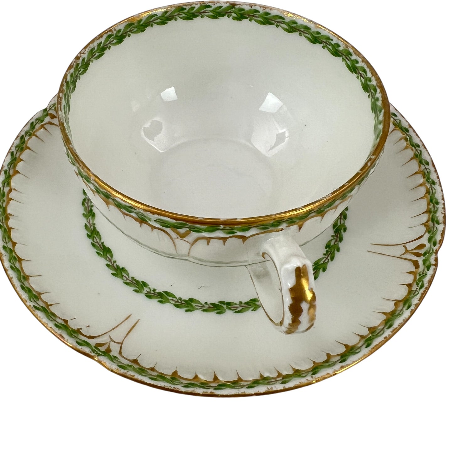 Haviland & Co Limoges Green Garland Tea Cup & Saucer Set of 1