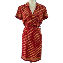 Load image into Gallery viewer, 90s Vintage WORTH 2pc Wrap Top Skirt Set 100% Pure Silk Size 4
