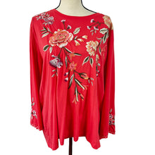 Load image into Gallery viewer, ﻿Johnny Was Embroidered Kimono Sleeve Tee Size XL 

