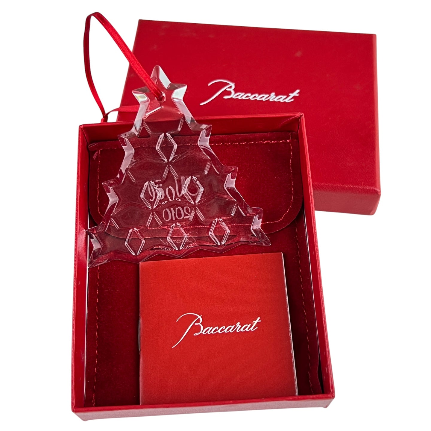 Baccarat 2010 Noel Crystal Christmas Tree Ornament W/ Box