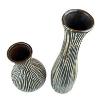 Load image into Gallery viewer, Wood Look Ceramic Vase Set of 2
