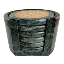 Load image into Gallery viewer, Green Marble Coaster Set
