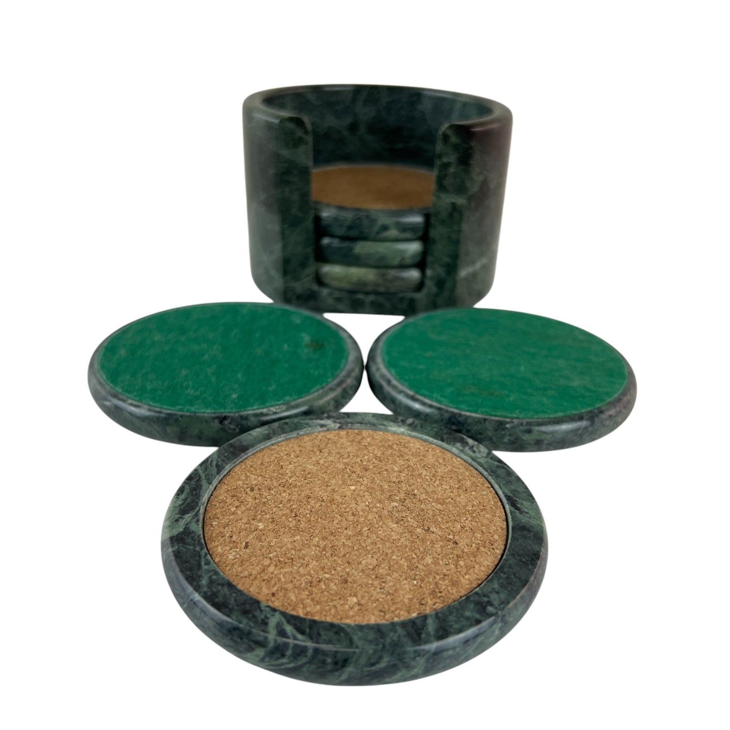 Green Marble Coaster Set