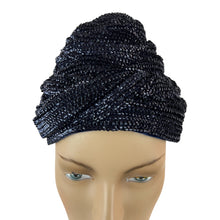 Load image into Gallery viewer, Vintage Navy Blue Turban Hat
