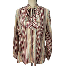Load image into Gallery viewer, 1970s Bow Collared Blouse Size XL
