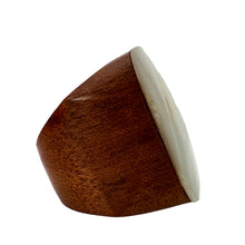Load image into Gallery viewer, Chunky Seashell Hand Carved Wooden Ring Size 11.5&quot;
