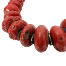 Load image into Gallery viewer, Mountain Coral Red Hand-Beaded Necklace 15&quot;
