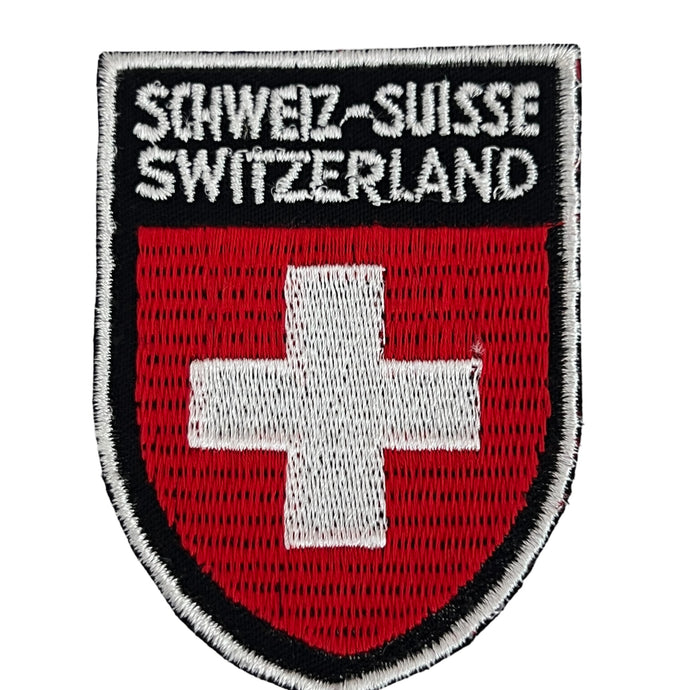 Vintage Schweiz Suisse SWITZERLAND Flag Sew On Embroidered Patch Badge
