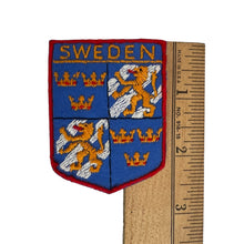 Load image into Gallery viewer, Vintage Sweden Coat of Arms Lion Crowns Crest Souvenir Sew On Embroidered Patch
