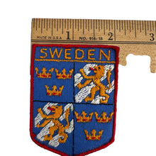 Load image into Gallery viewer, Vintage Sweden Coat of Arms Lion Crowns Crest Souvenir Sew On Embroidered Patch
