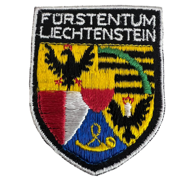 Vintage Furstentum Liechtenstein Principality Coat of Arms Souvenir Sew On Embroidered Patch