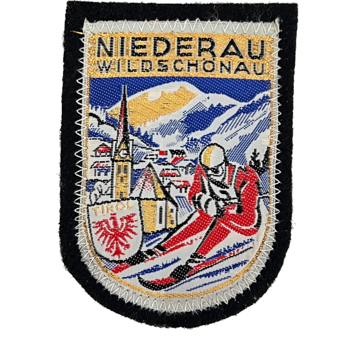 Vintage Niederau Wildschonau Snow Ski Austria Souvenir Sew On Embroidered Patch