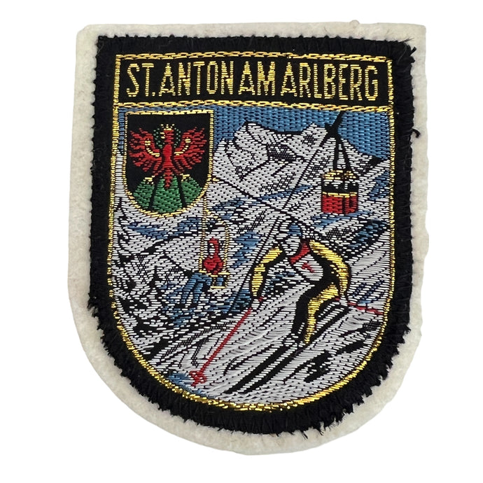 Vintage St. Anton Am Alberg Skiing Austria Souvenir Sew On Embroidered Patch Badge