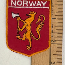 Load image into Gallery viewer, Vintage King Lion Knight Norway Royal Crest Seal Souvenir Sew On Embroidered Patch

