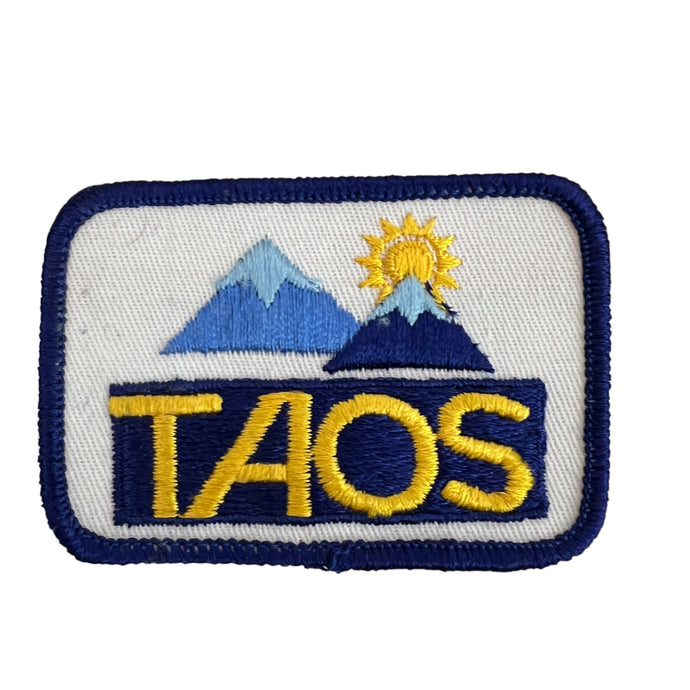 Vintage Taos Ski Valley Souvenir Snow Mountain Sun Sew On Embroidered Patch
