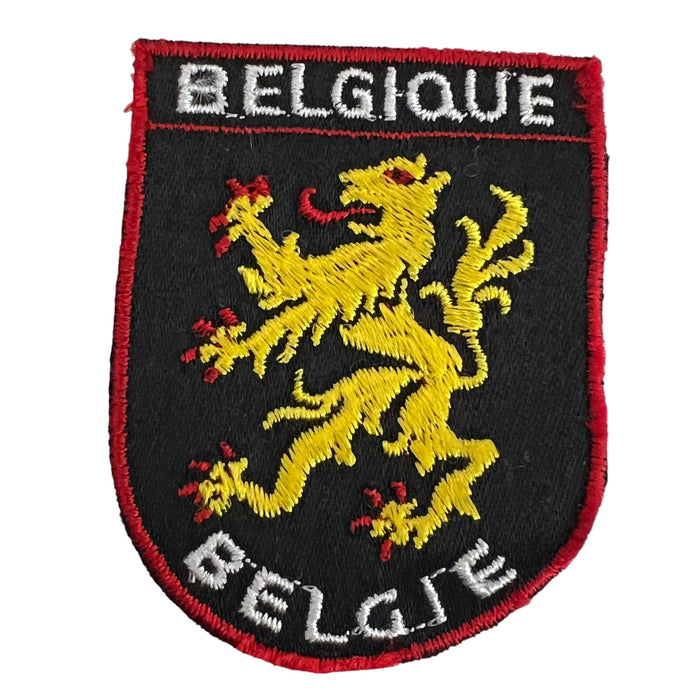 Vintage Belgique Belgie Belgium Belgian Flag Lion Crest Souvenir Sew On Embroidered Patch