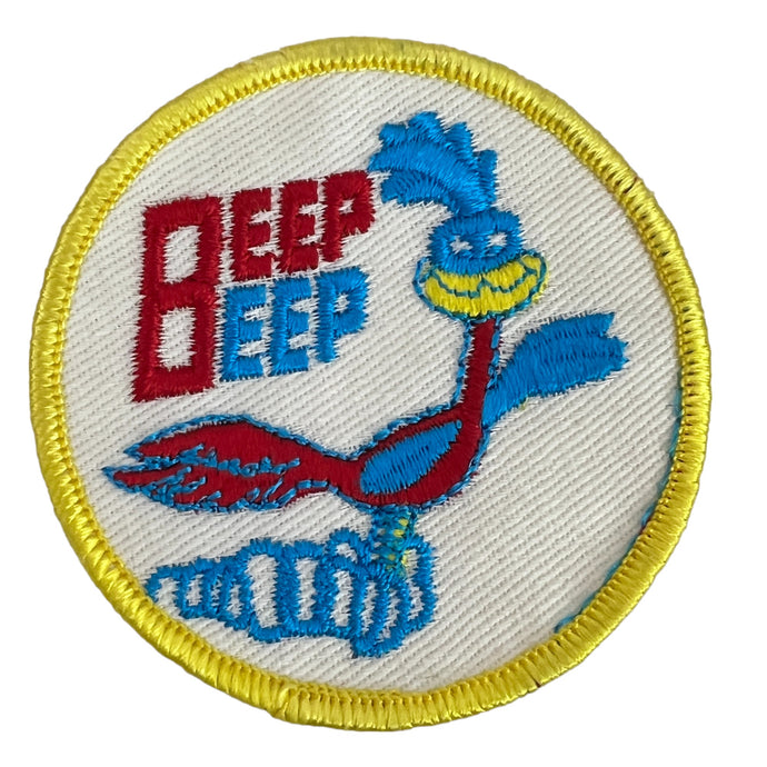 Vintage BEEP BEEP Looney Tunes ROAD RUNNER Souvenir Sew On Embroidered Patch Badge