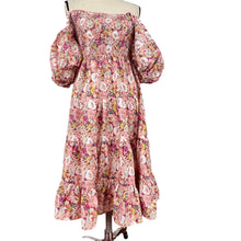 Load image into Gallery viewer, Pinch Puffy Sleeve Floral Midi Dress Size Large 
