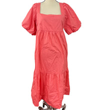 Load image into Gallery viewer, Old Navy Coral Puff Sleeve Midi Dress Size Large
