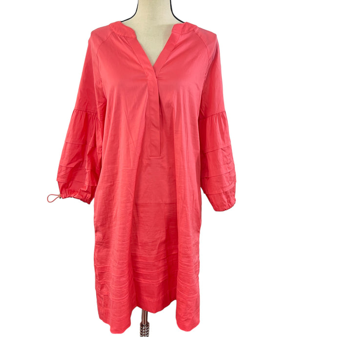 Chico's Coral Long Sleeves Midi Dress Size 1