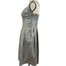 Load image into Gallery viewer, Cynthia Steffe Metallic Cross Back Linen Dress Size 10
