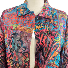 Load image into Gallery viewer, Chico&#39;s Paisley Rayon Silk Button Up Sheer Shirt Size 2 
