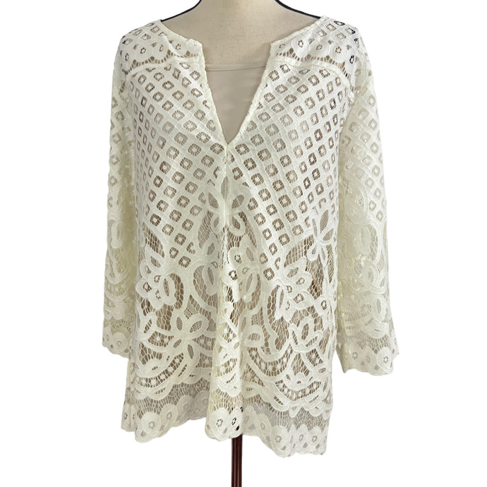 Chico's Ivory Lace Top Size 3