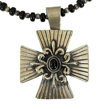 Load image into Gallery viewer, Vintage Silver Bead Choker Cross Pendant Necklace
