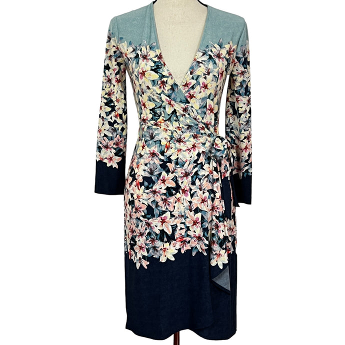 BCBG Maxazria Floral Wrap Dress Size XS