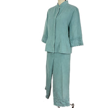 Load image into Gallery viewer, Turquoise Blue Women&#39;s Pants Set Embroidered
