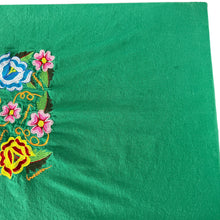 Load image into Gallery viewer, Vintage Embroidered Mexican Tablecloth Picnic Basket 67 x 58
