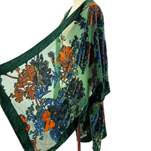 Load image into Gallery viewer, Kimono Cape Shawl Floral Velvet One Size
