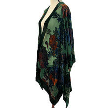 Load image into Gallery viewer, Kimono Cape Shawl Floral Velvet One Size
