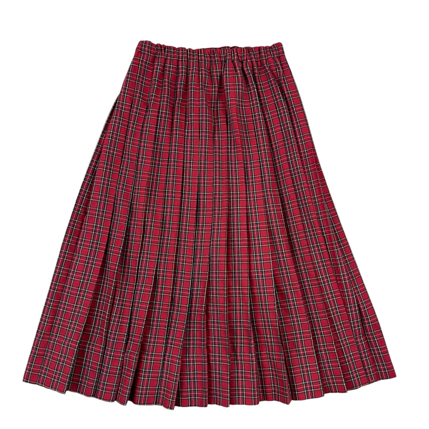 Vintage Midi Red Plaid Skirt Size Small 