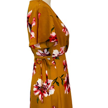 Load image into Gallery viewer, Yellow Floral Maxi Wrap Dress Size Small
