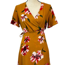 Load image into Gallery viewer, Yellow Floral Maxi Wrap Dress Size Small
