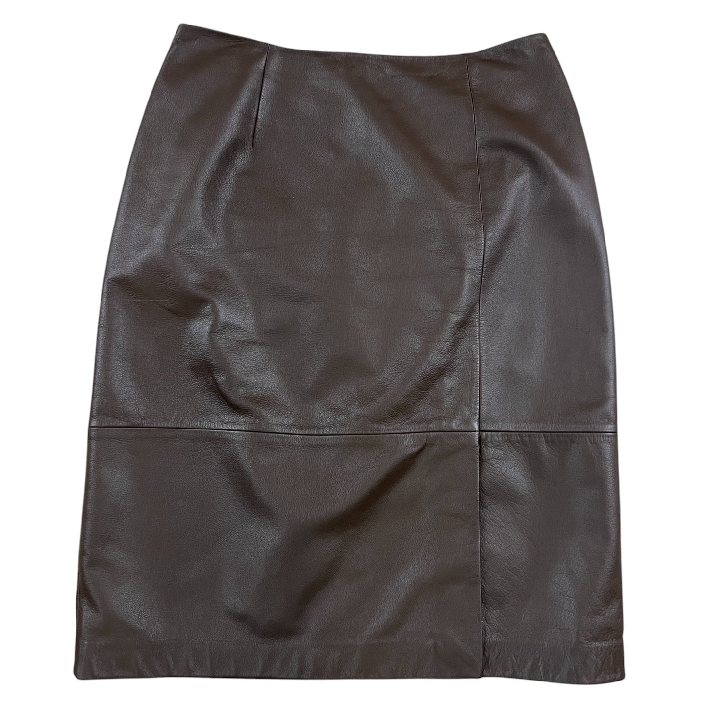 Y2K Brown Leather Pencil Skirt Size 6