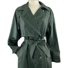 Load image into Gallery viewer, 80s Full Length Green Trench Rain Coat Size 9/10
