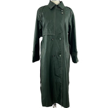 Load image into Gallery viewer, 80s Full Length Green Trench Rain Coat Size 9/10
