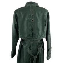 Load image into Gallery viewer, 80s Full Length Green Trench Rain Coat Size 9/10
