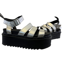 Load image into Gallery viewer, Dr. Martens Metallic Leather Platform Sandal Size 6
