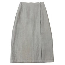 Load image into Gallery viewer, Long Khaki Skirt 100% Linen Size Large
