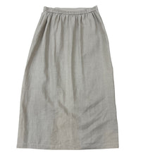 Load image into Gallery viewer, Long Khaki Skirt 100% Linen Size Large
