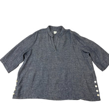 Load image into Gallery viewer, Blue 100% Linen Top Size 3XL
