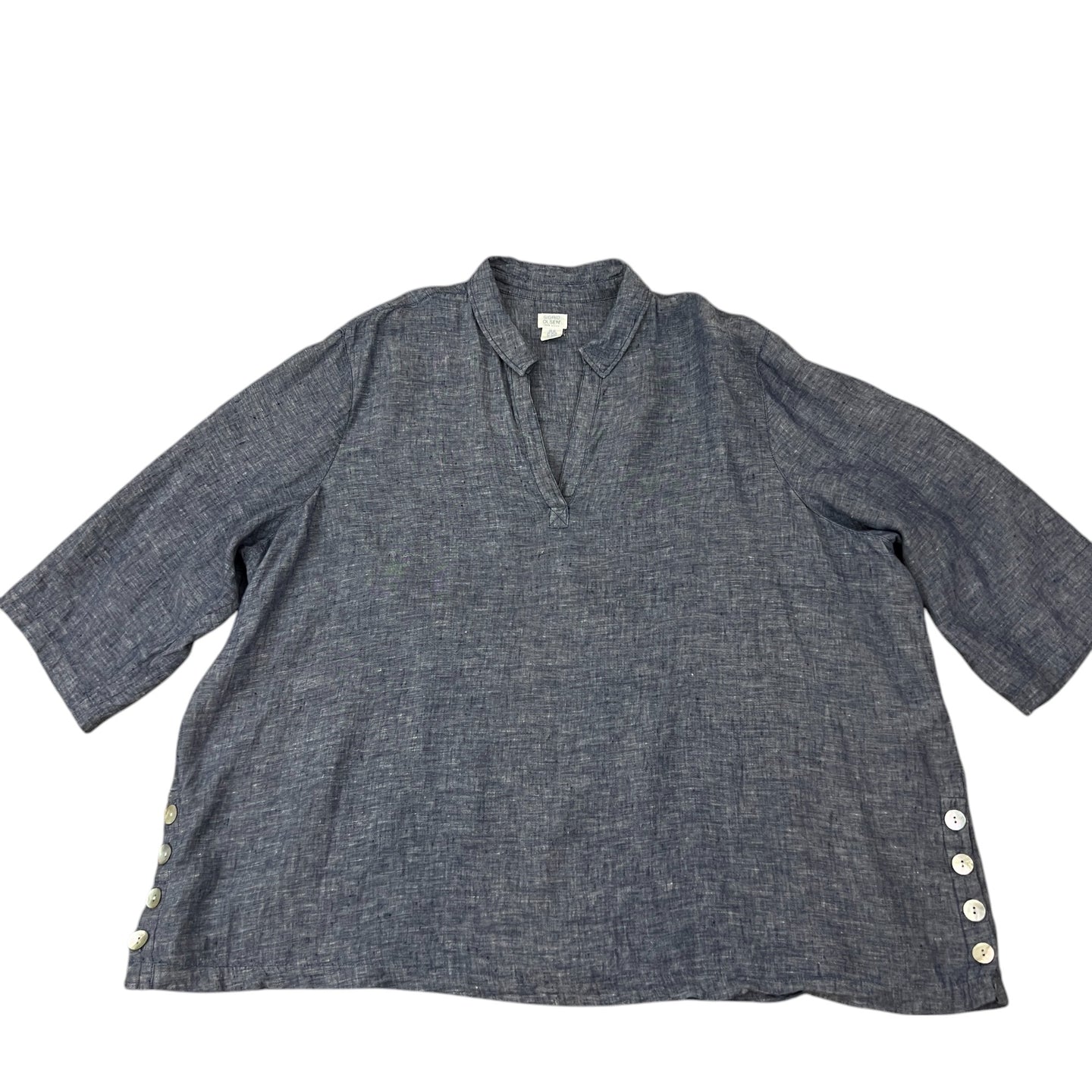 Blue 100% Linen Top Size 3XL