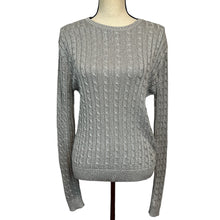 Load image into Gallery viewer, Silver Metallic Cable Knit Sweater Size XL
